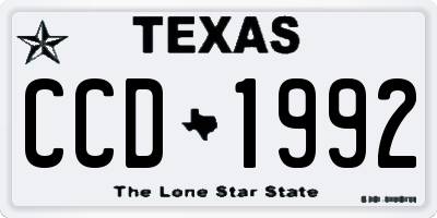 TX license plate CCD1992