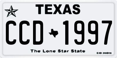 TX license plate CCD1997