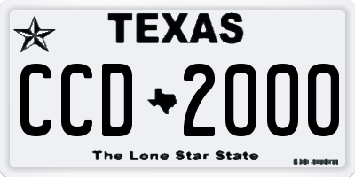 TX license plate CCD2000