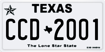 TX license plate CCD2001