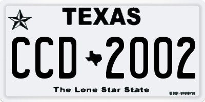 TX license plate CCD2002