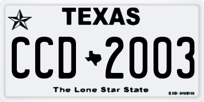 TX license plate CCD2003