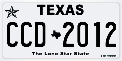 TX license plate CCD2012