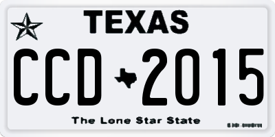 TX license plate CCD2015