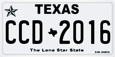 TX license plate CCD2016