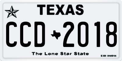 TX license plate CCD2018