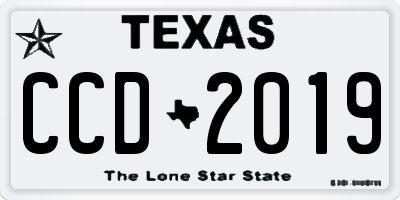 TX license plate CCD2019