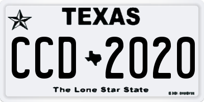 TX license plate CCD2020