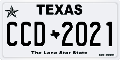 TX license plate CCD2021
