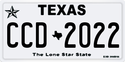 TX license plate CCD2022
