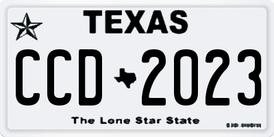 TX license plate CCD2023
