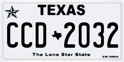 TX license plate CCD2032