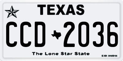 TX license plate CCD2036