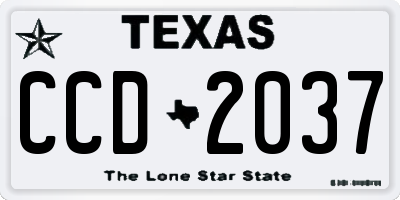 TX license plate CCD2037
