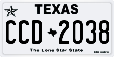 TX license plate CCD2038