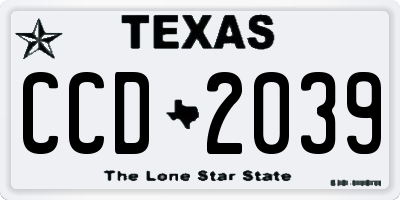 TX license plate CCD2039