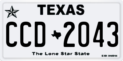TX license plate CCD2043