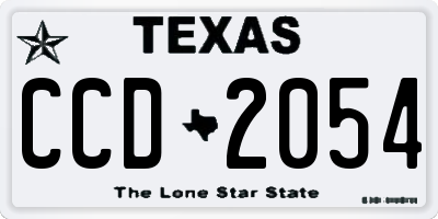 TX license plate CCD2054