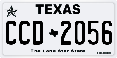 TX license plate CCD2056