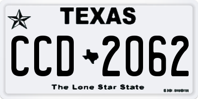 TX license plate CCD2062