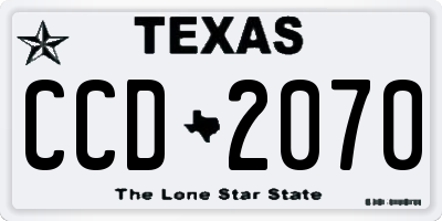 TX license plate CCD2070