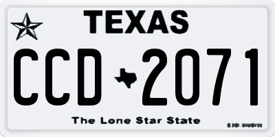 TX license plate CCD2071
