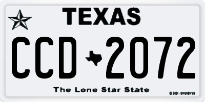 TX license plate CCD2072