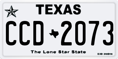 TX license plate CCD2073