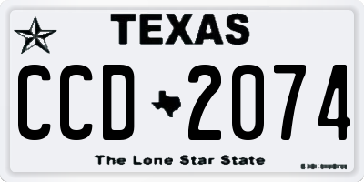 TX license plate CCD2074