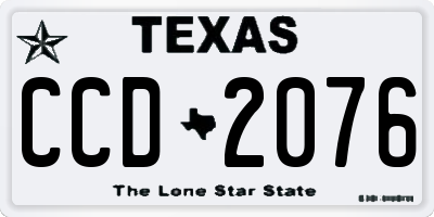 TX license plate CCD2076