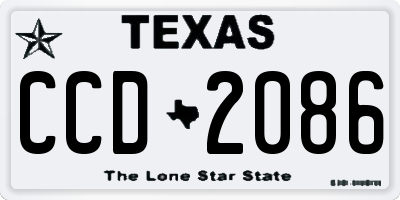 TX license plate CCD2086