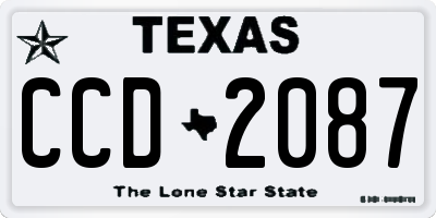 TX license plate CCD2087