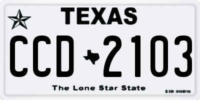 TX license plate CCD2103