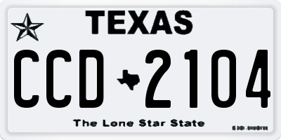 TX license plate CCD2104