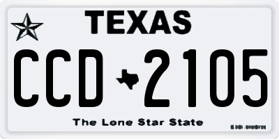 TX license plate CCD2105