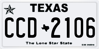TX license plate CCD2106