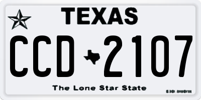 TX license plate CCD2107