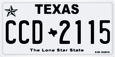 TX license plate CCD2115