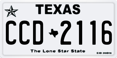 TX license plate CCD2116