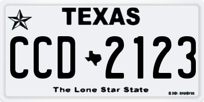 TX license plate CCD2123