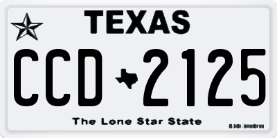 TX license plate CCD2125