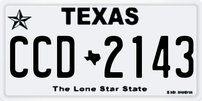 TX license plate CCD2143