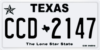 TX license plate CCD2147