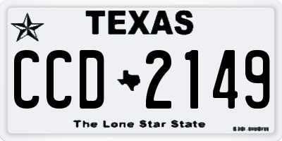 TX license plate CCD2149