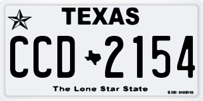 TX license plate CCD2154