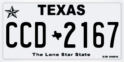 TX license plate CCD2167