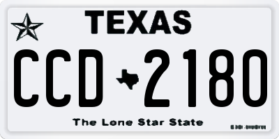 TX license plate CCD2180