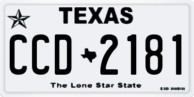 TX license plate CCD2181