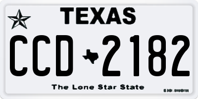 TX license plate CCD2182