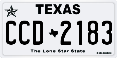 TX license plate CCD2183